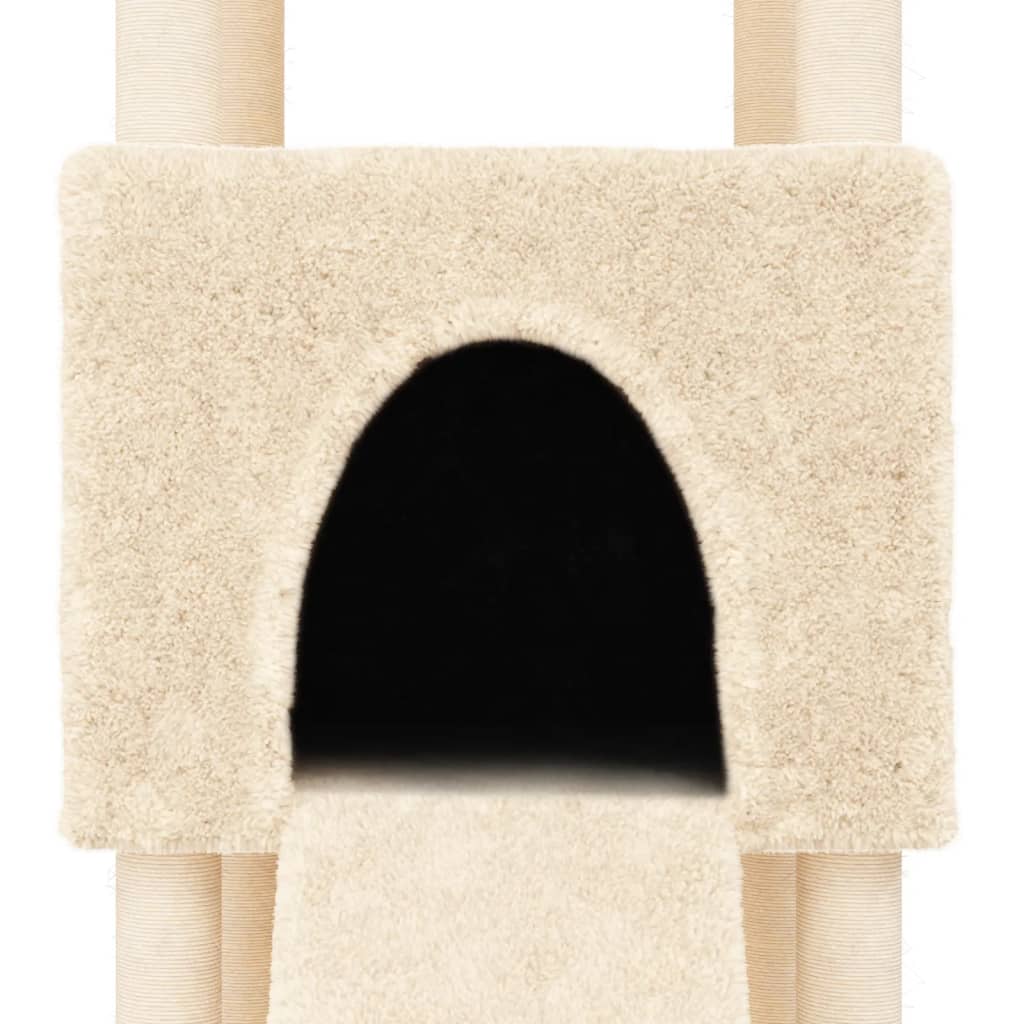 Kattenmeubel Met Sisal Krabpalen 153 Cm Kleurig Crème