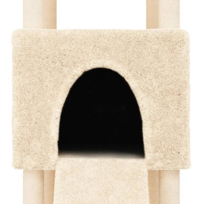 Kattenmeubel Met Sisal Krabpalen 153 Cm Kleurig Crème