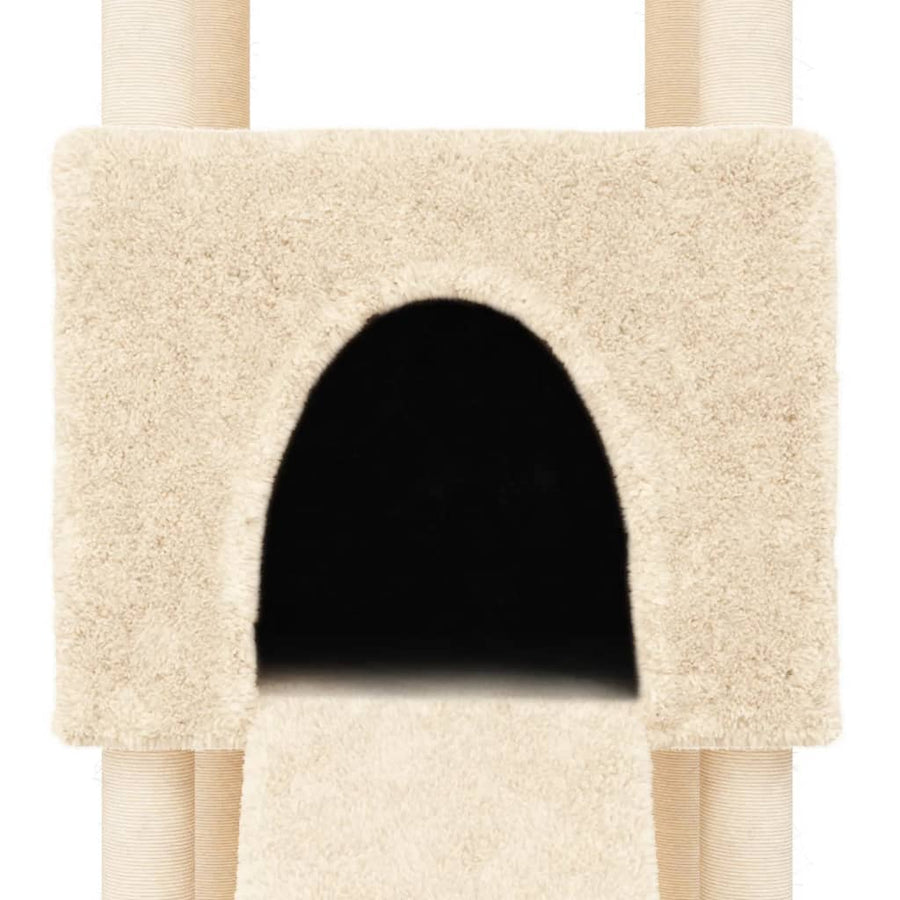 Kattenmeubel Met Sisal Krabpalen 153 Cm Kleurig Crème
