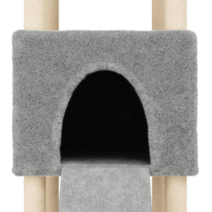 Kattenmeubel Met Sisal Krabpalen 153 Cm Lichtgrijs
