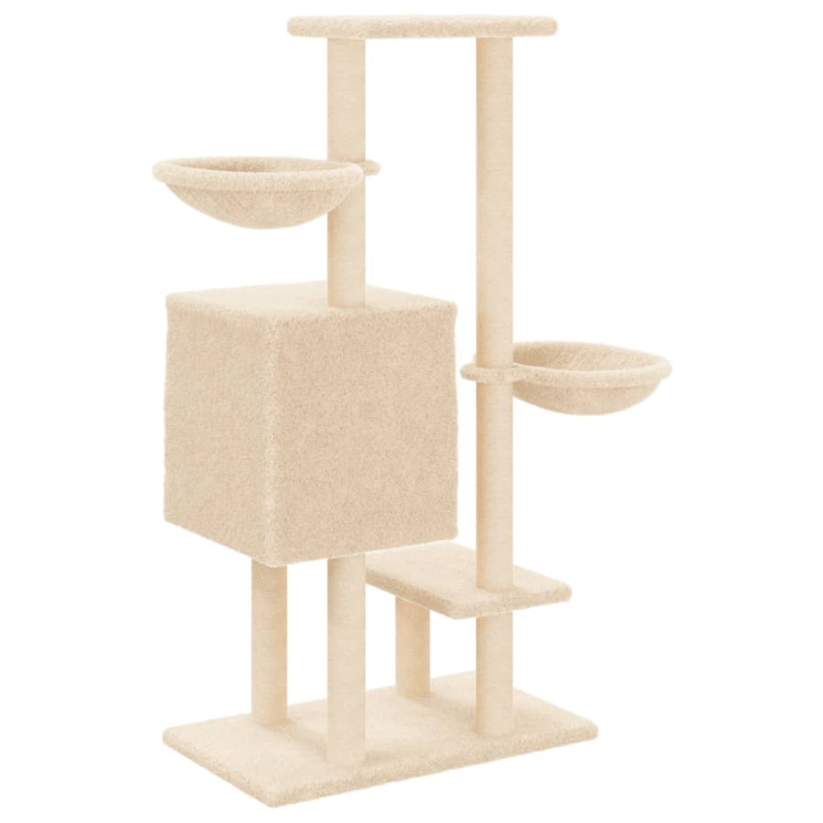 Kattenmeubel Met Sisal Krabpalen 117 Cm Kleurig Crème