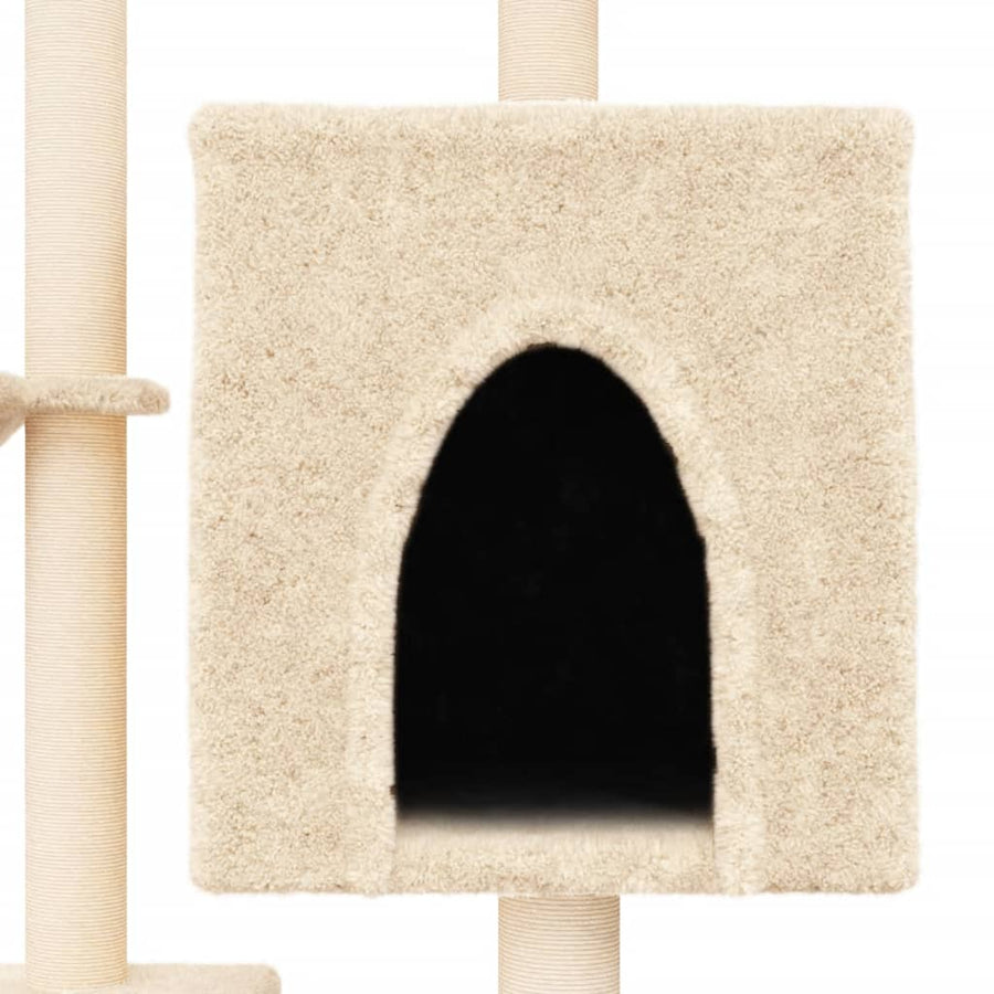 Kattenmeubel Met Sisal Krabpalen 117 Cm Kleurig Crème