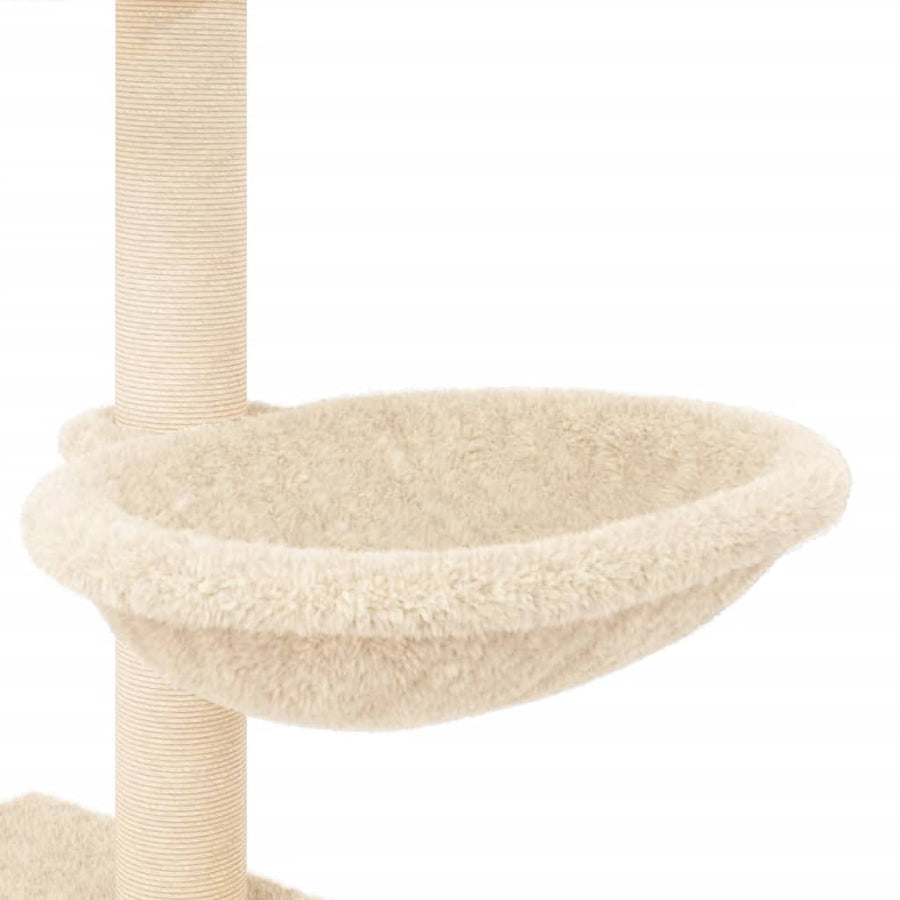 Kattenmeubel Met Sisal Krabpalen 117 Cm Kleurig Crème