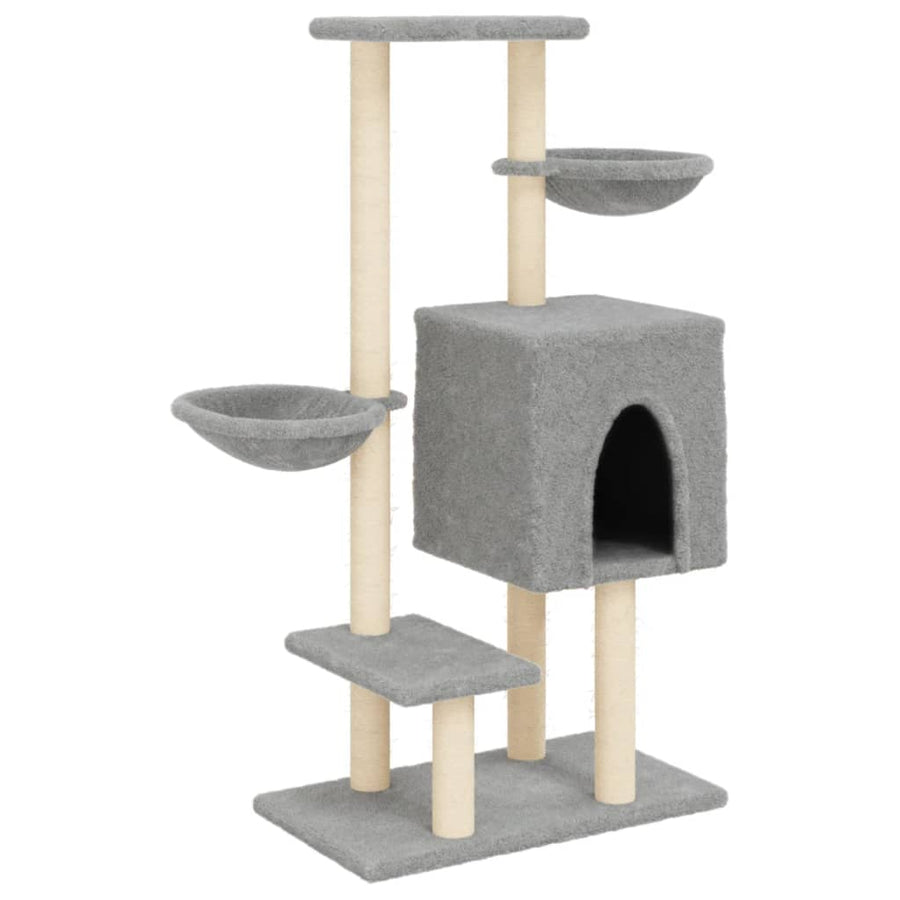 Kattenmeubel Met Sisal Krabpalen 117 Cm Lichtgrijs