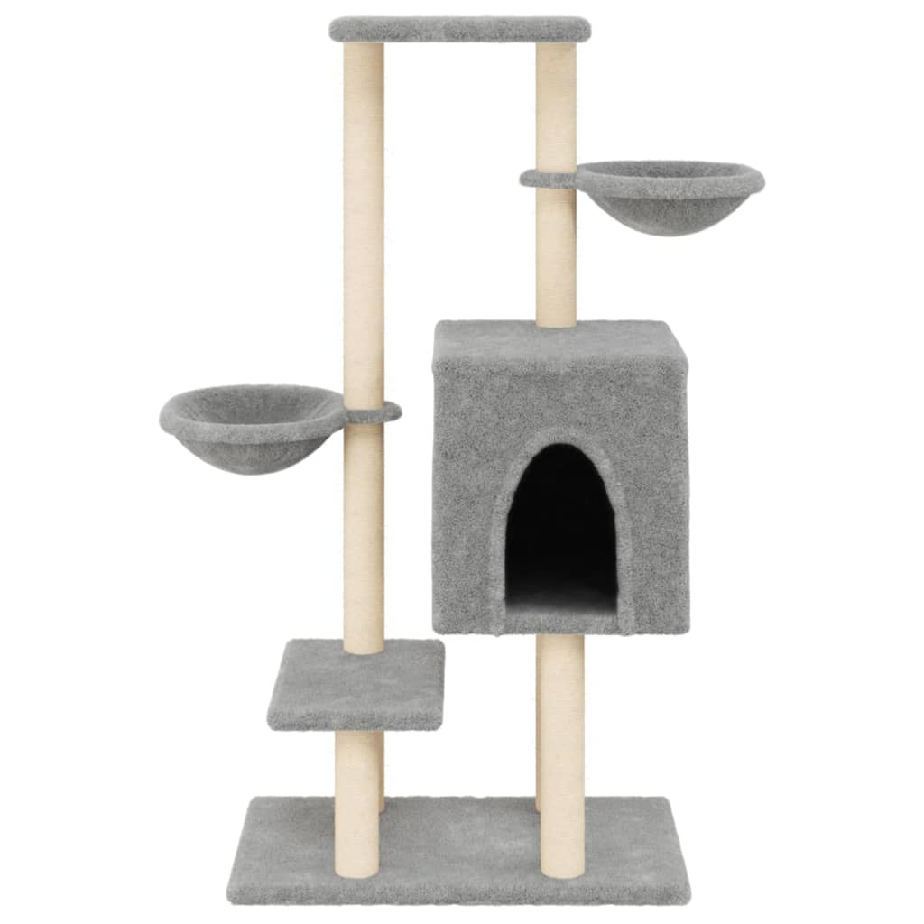 Kattenmeubel Met Sisal Krabpalen 117 Cm Lichtgrijs