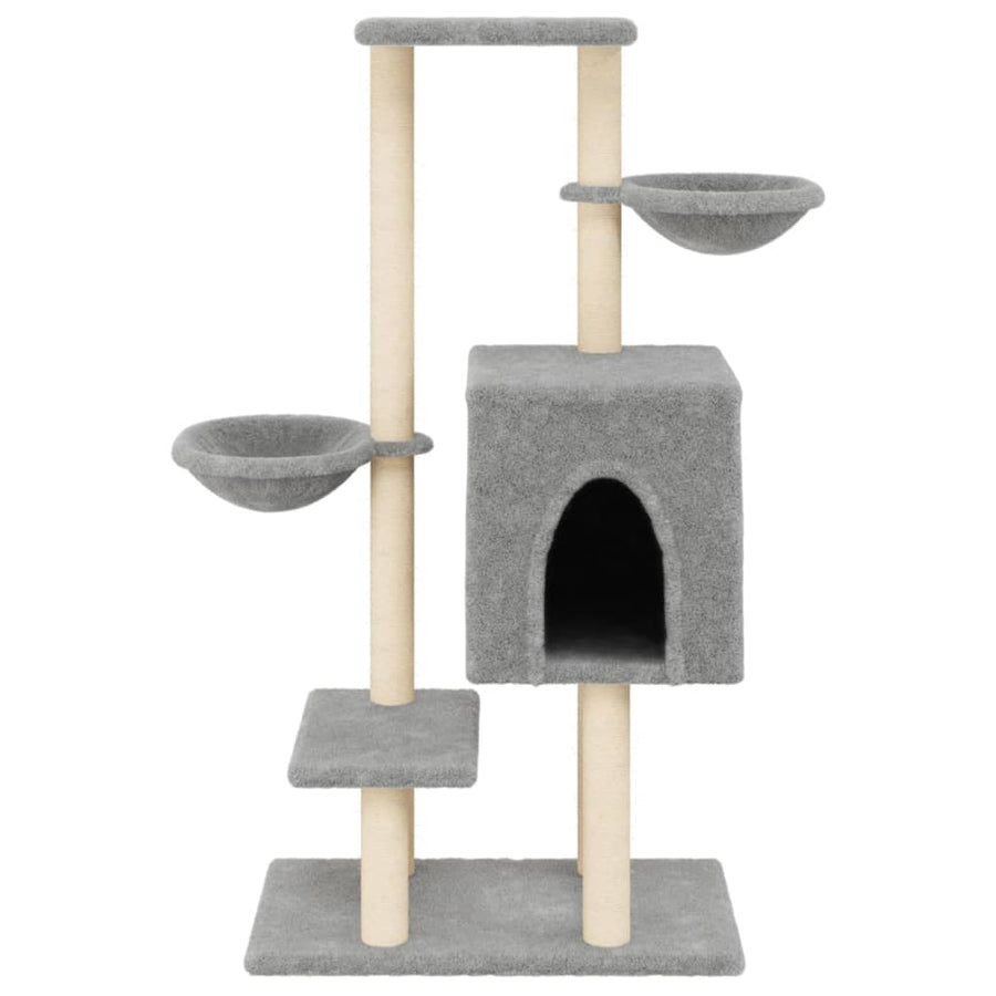 Kattenmeubel Met Sisal Krabpalen 117 Cm Lichtgrijs