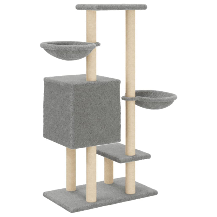 Kattenmeubel Met Sisal Krabpalen 117 Cm Lichtgrijs
