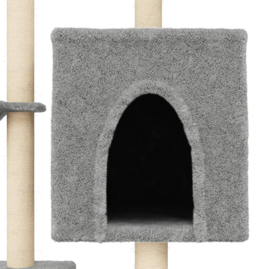 Kattenmeubel Met Sisal Krabpalen 117 Cm Lichtgrijs