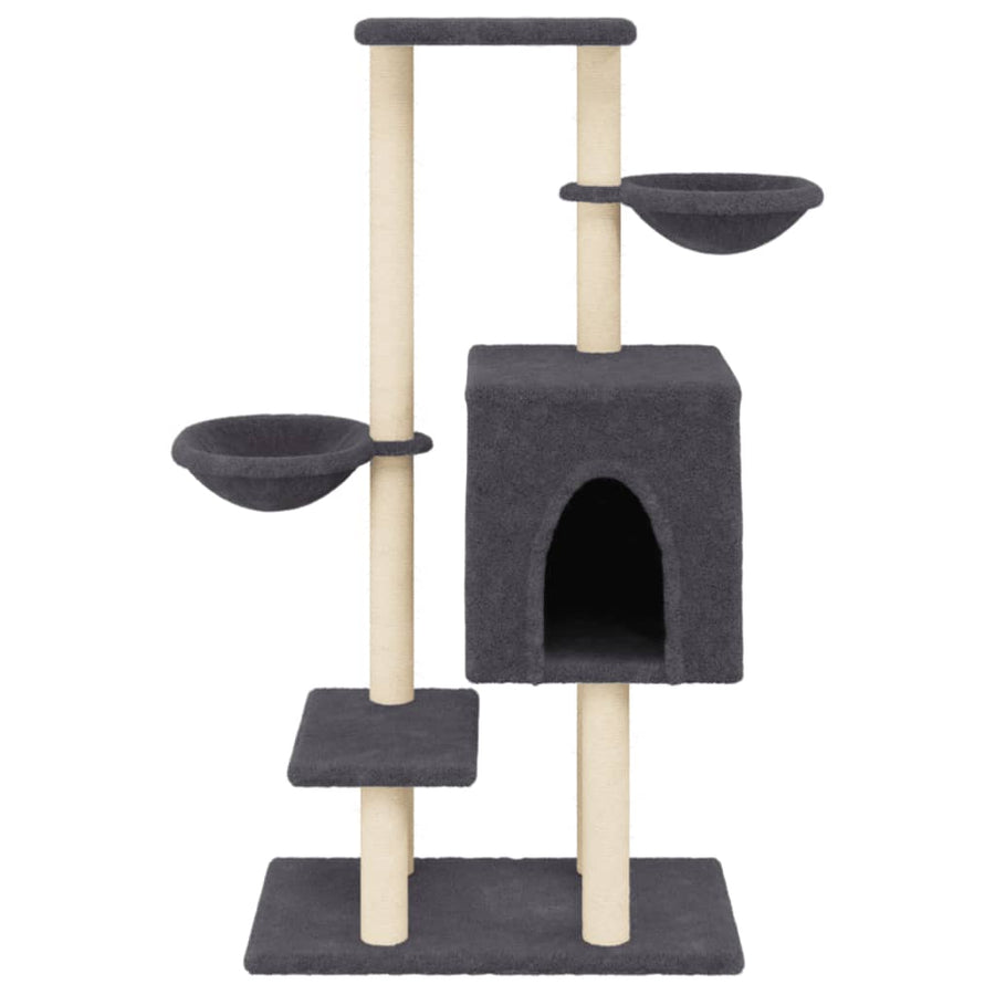 Kattenmeubel Met Sisal Krabpalen 117 Cm Donkergrijs