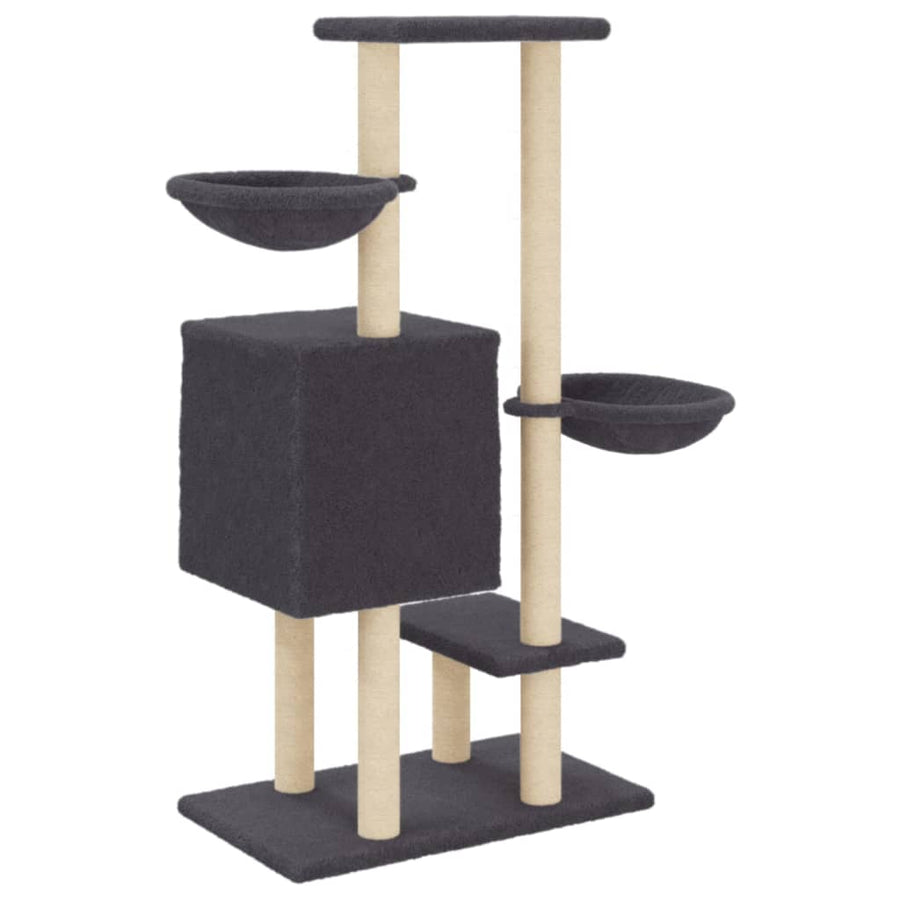 Kattenmeubel Met Sisal Krabpalen 117 Cm Donkergrijs