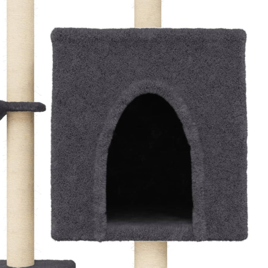 Kattenmeubel Met Sisal Krabpalen 117 Cm Donkergrijs