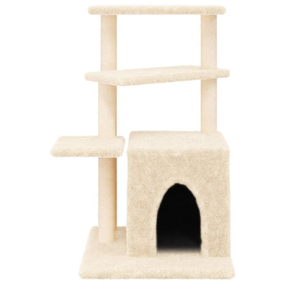 Kattenmeubel Met Sisal Krabpalen 83,5 Cm Kleurig Crème
