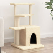 Kattenmeubel 83,5 cm crèmekleurig met sisal krabpalen