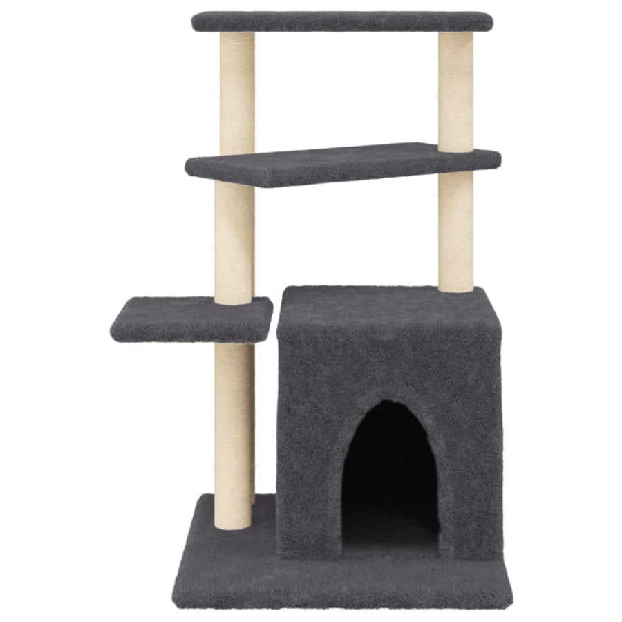 Kattenmeubel Met Sisal Krabpalen 83,5 Cm Donkergrijs