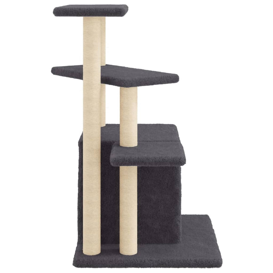 Kattenmeubel Met Sisal Krabpalen 83,5 Cm Donkergrijs