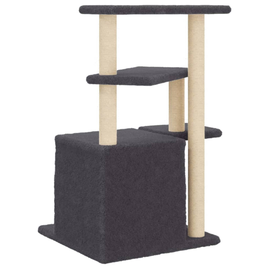Kattenmeubel Met Sisal Krabpalen 83,5 Cm Donkergrijs