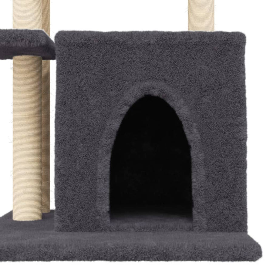 Kattenmeubel Met Sisal Krabpalen 83,5 Cm Donkergrijs