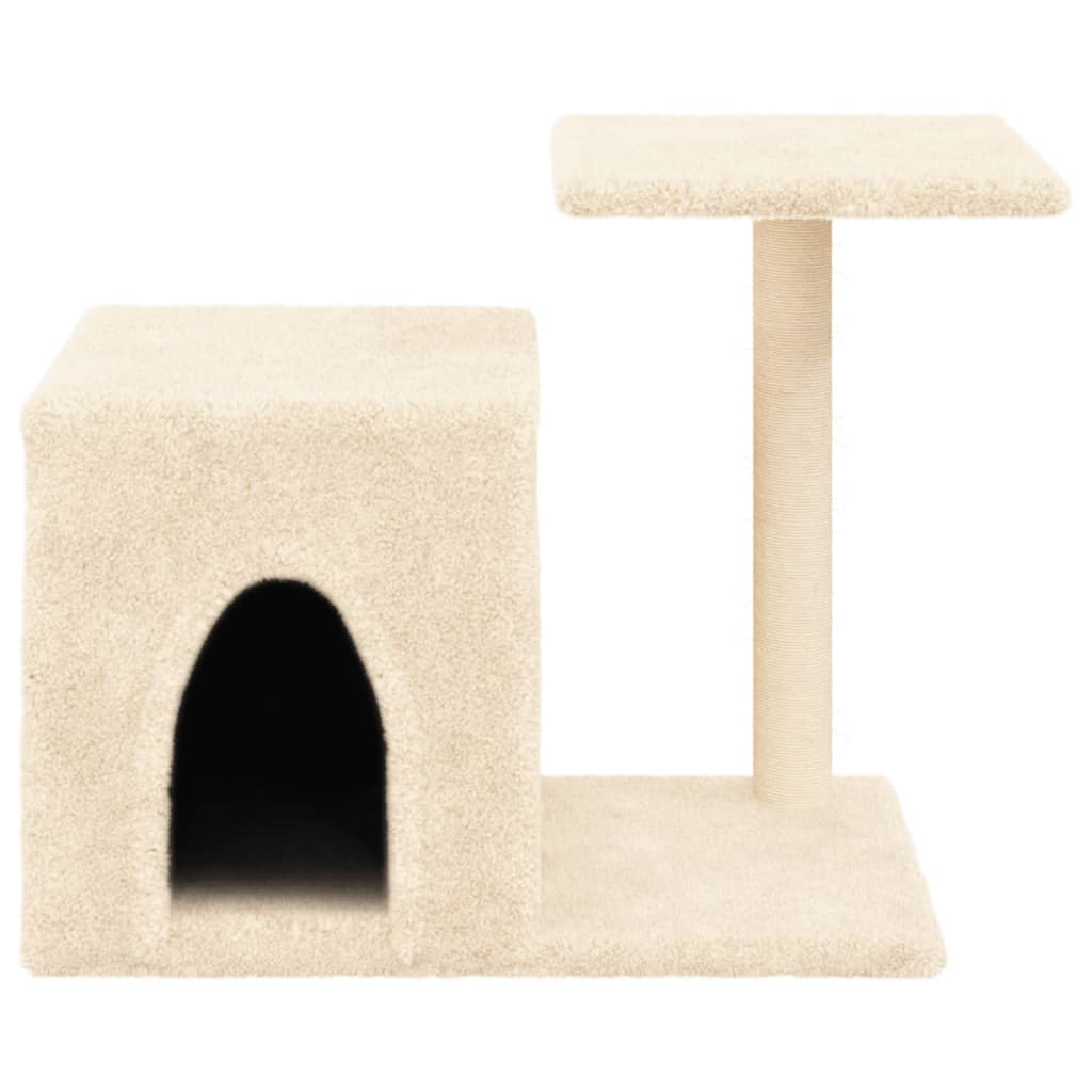 Kattenmeubel Met Sisal Krabpalen 50,5 Cm Kleurig Crème