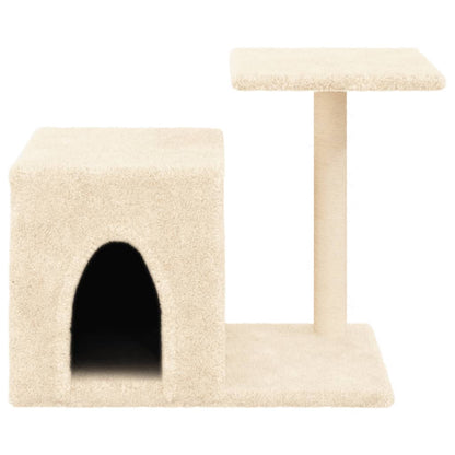 Kattenmeubel Met Sisal Krabpalen 50,5 Cm Kleurig Crème