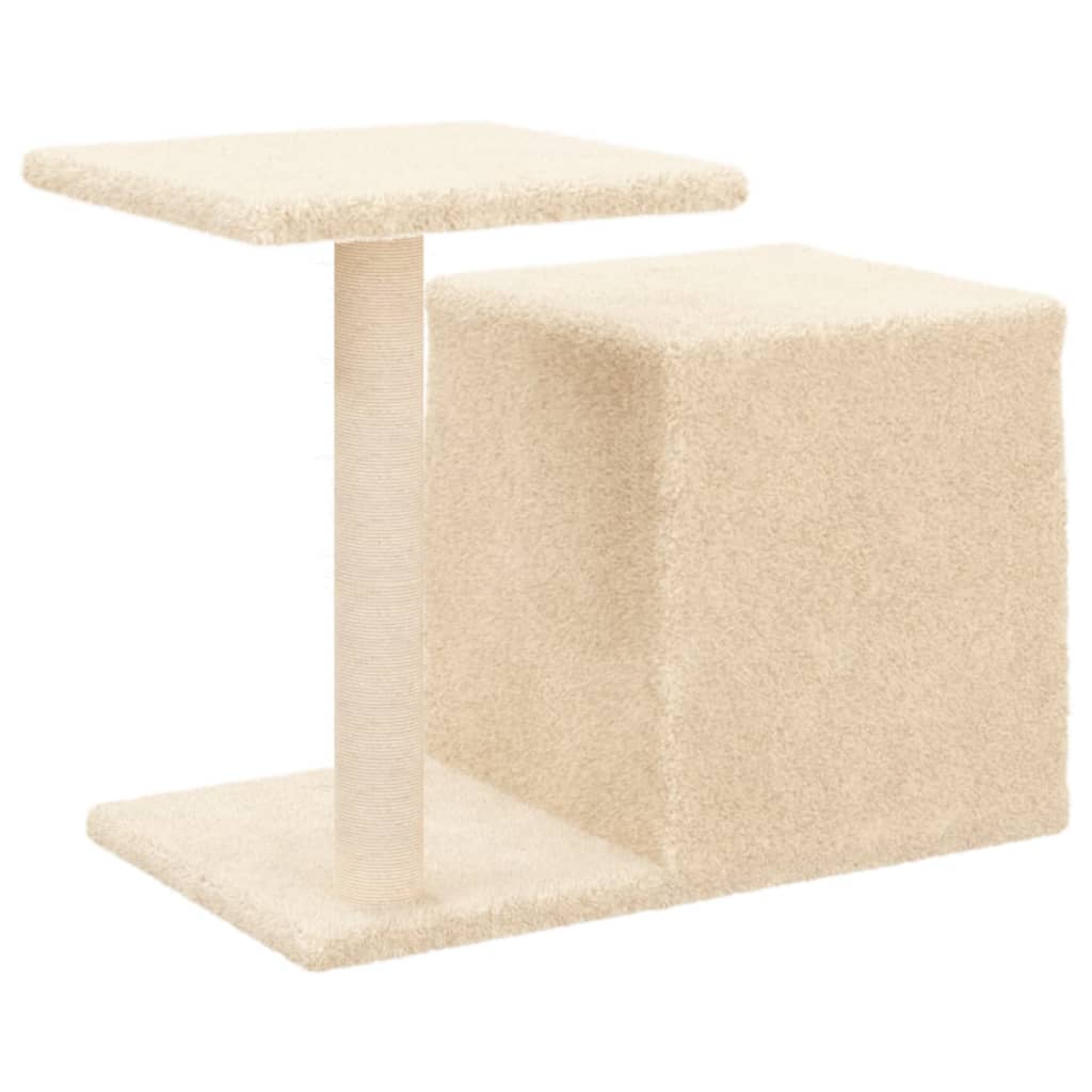 Kattenmeubel Met Sisal Krabpalen 50,5 Cm Kleurig Crème