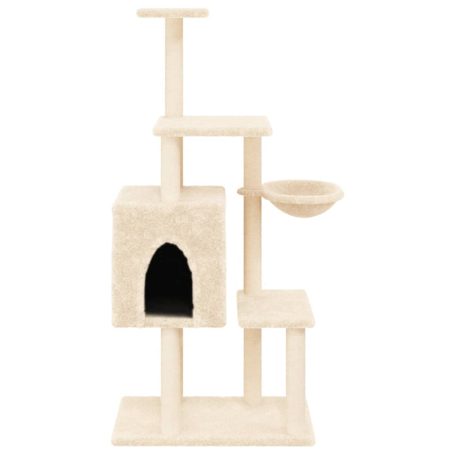 Kattenmeubel Met Sisal Krabpalen 131 Cm Kleurig Crème