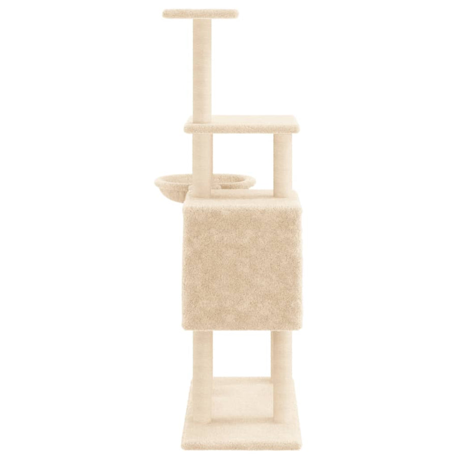 Kattenmeubel Met Sisal Krabpalen 131 Cm Kleurig Crème