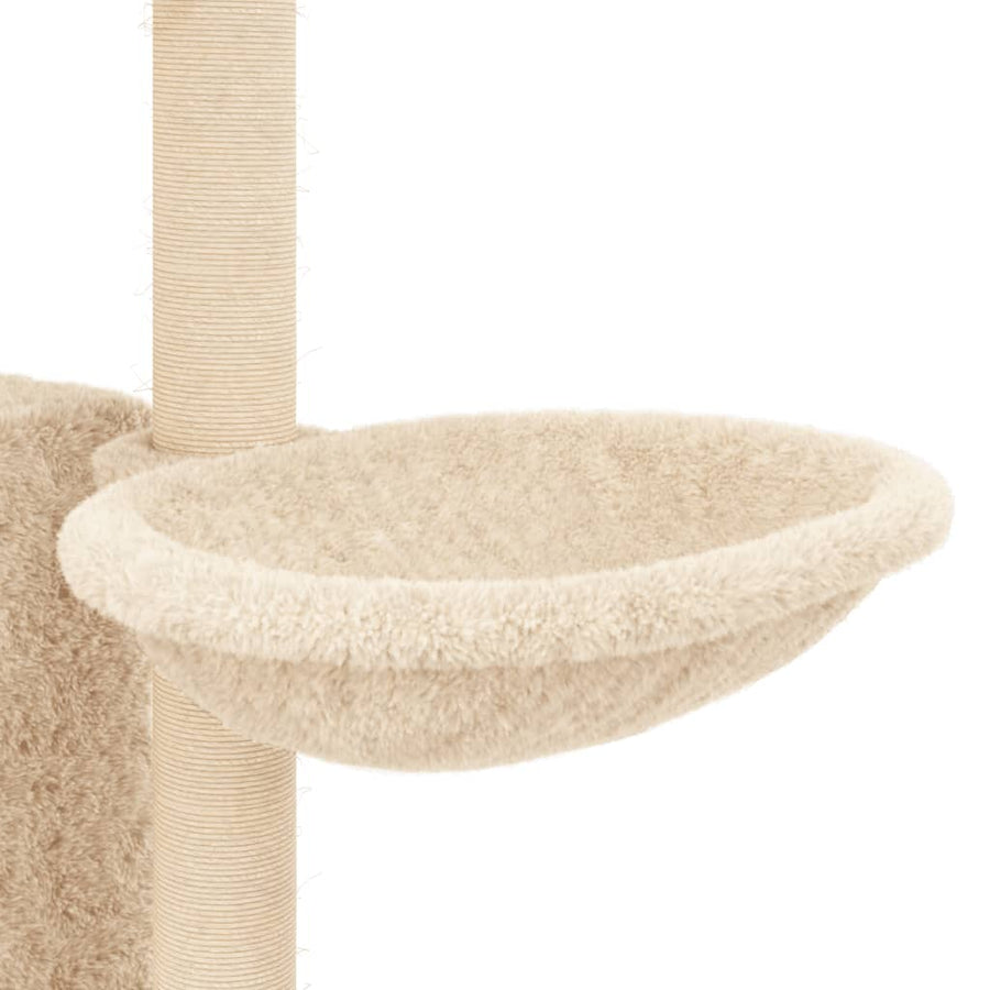 Kattenmeubel Met Sisal Krabpalen 131 Cm Kleurig Crème