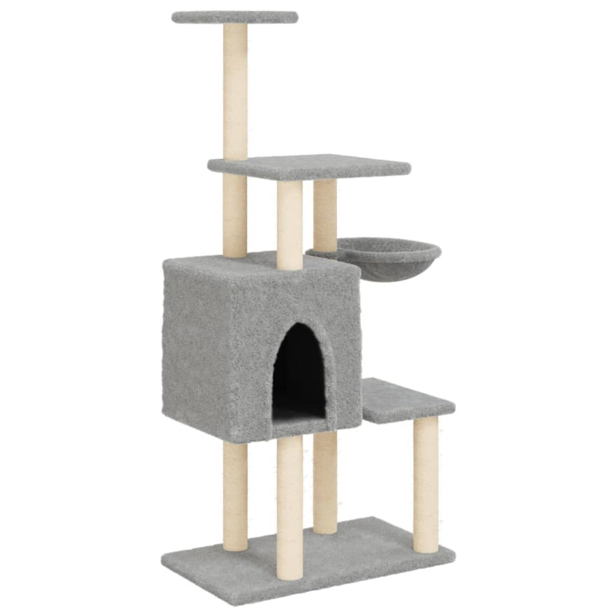 Kattenmeubel Met Sisal Krabpalen 131 Cm Lichtgrijs
