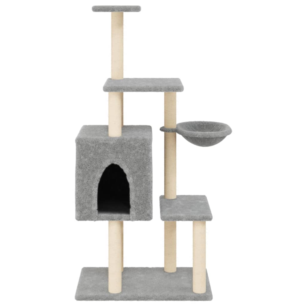 Kattenmeubel Met Sisal Krabpalen 131 Cm Lichtgrijs