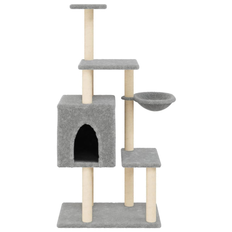 Kattenmeubel Met Sisal Krabpalen 131 Cm Lichtgrijs