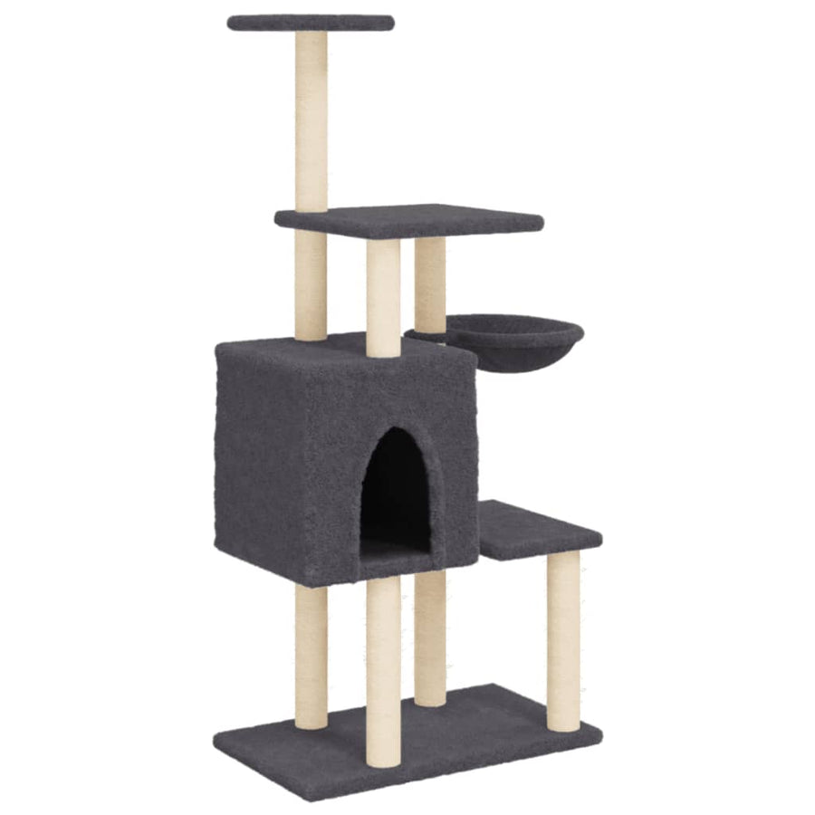 Kattenmeubel Met Sisal Krabpalen 131 Cm Donkergrijs