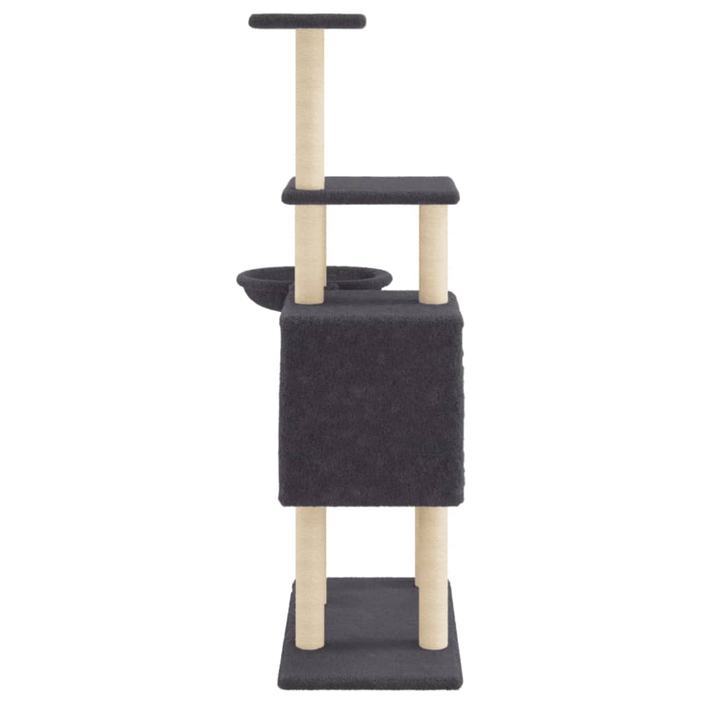 Kattenmeubel Met Sisal Krabpalen 131 Cm Donkergrijs