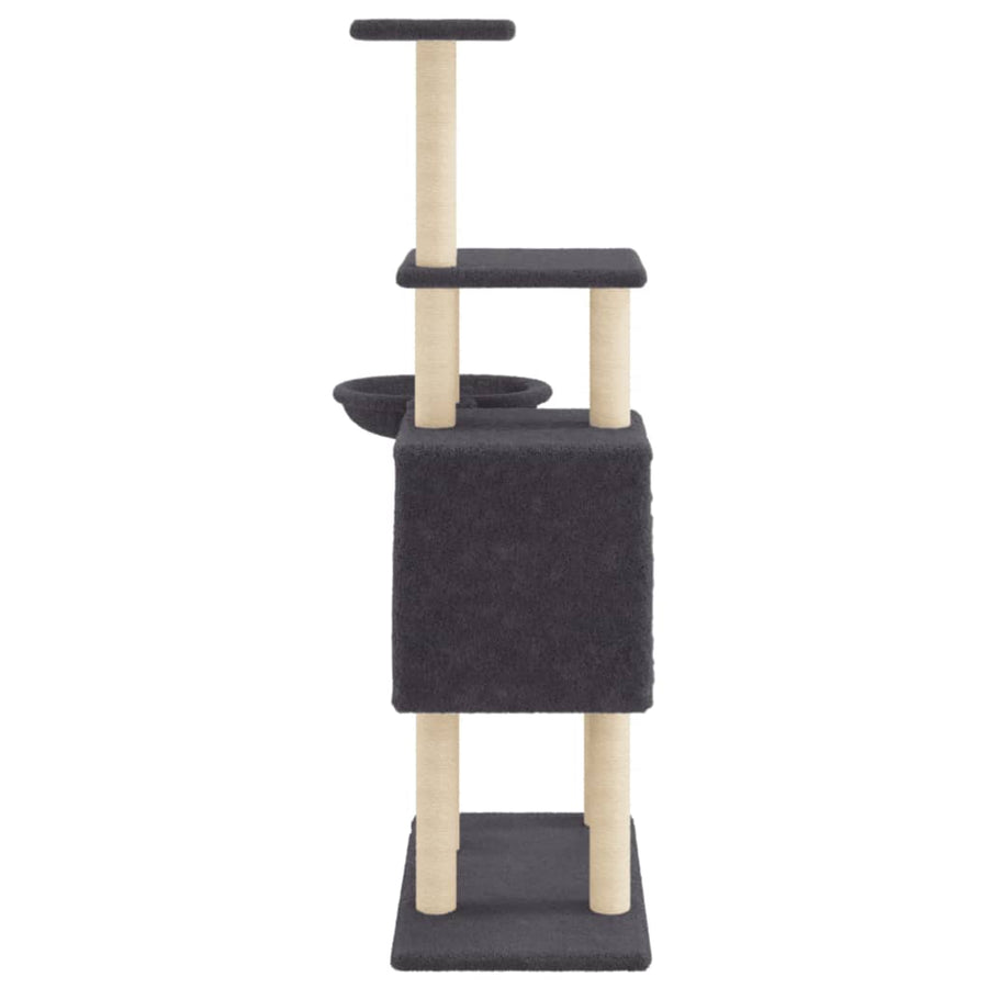 Kattenmeubel Met Sisal Krabpalen 131 Cm Donkergrijs