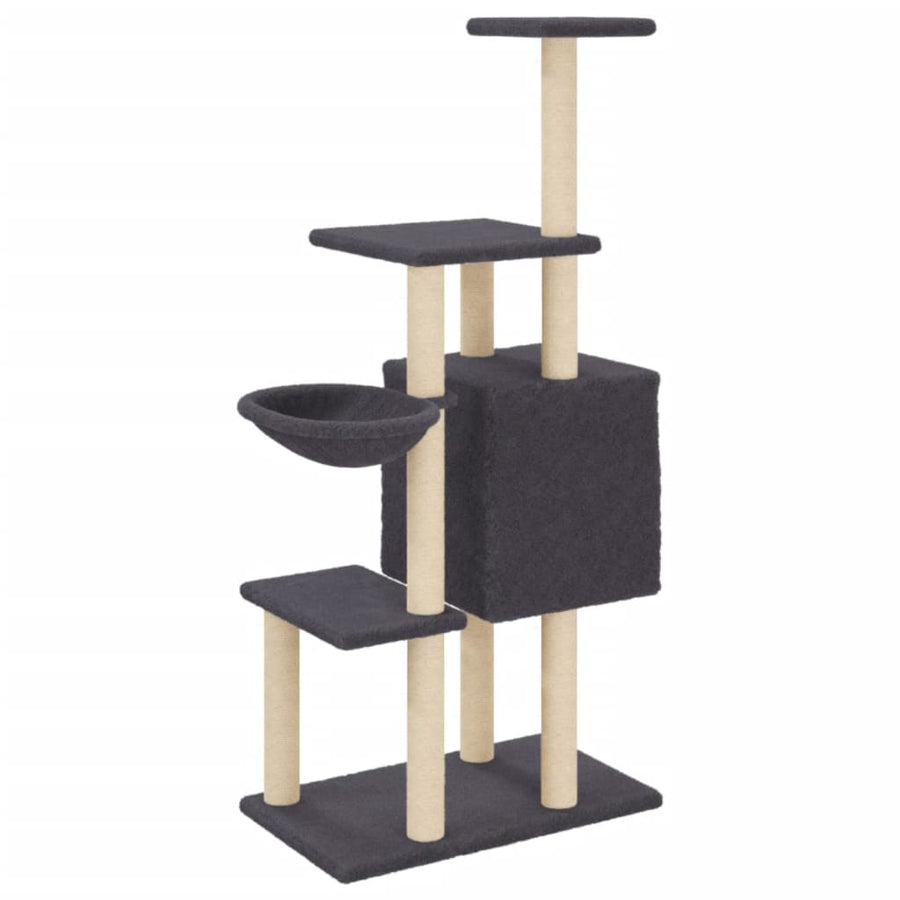 Kattenmeubel Met Sisal Krabpalen 131 Cm Donkergrijs