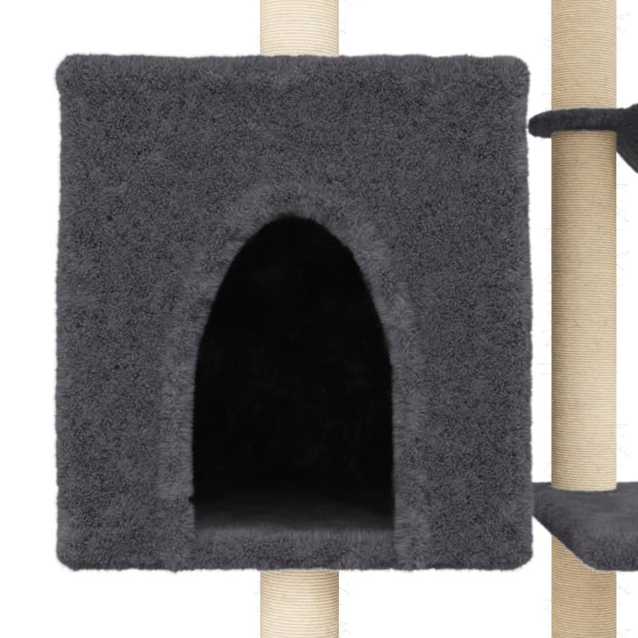 Kattenmeubel Met Sisal Krabpalen 131 Cm Donkergrijs