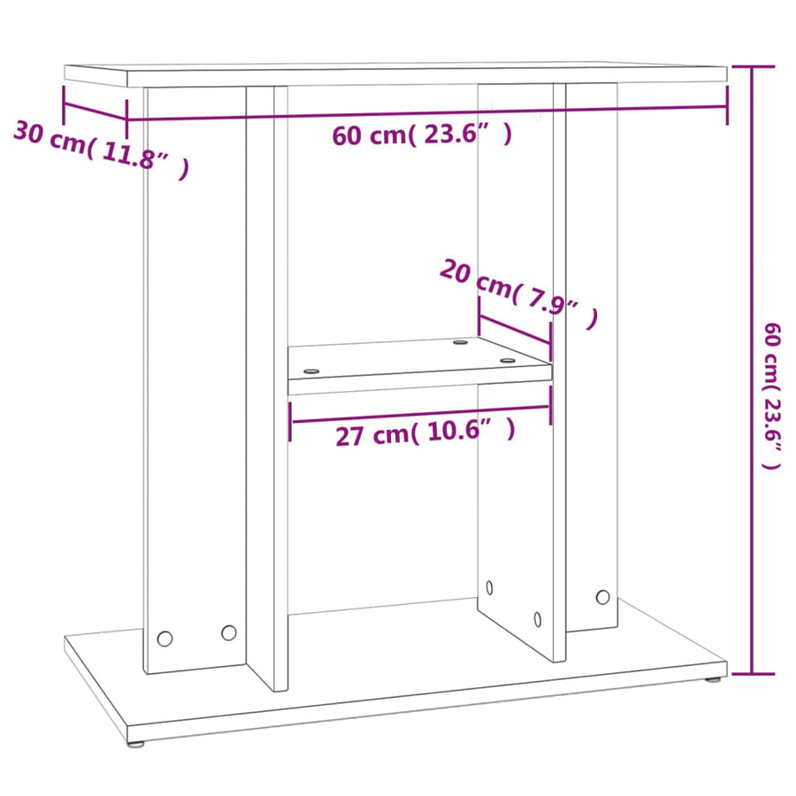 Aquariumstandaard Bewerkt Hout 60 x 30 x 60 cm Wit