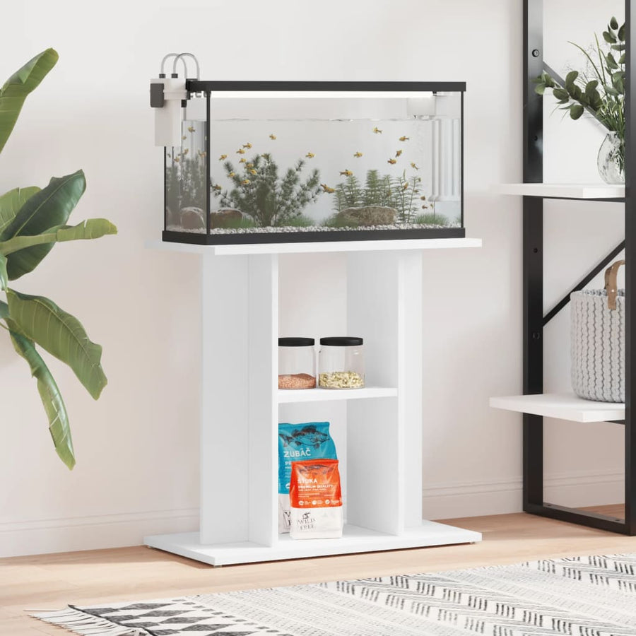 Aquariumstandaard Bewerkt Hout 60 x 30 x 60 cm Wit