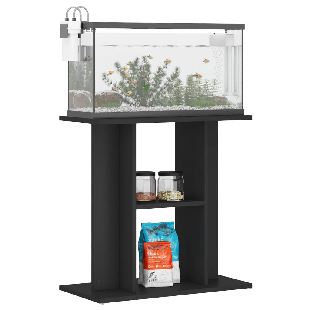 Aquariumstandaard Bewerkt Hout 60 x 30 x 60 cm Zwart
