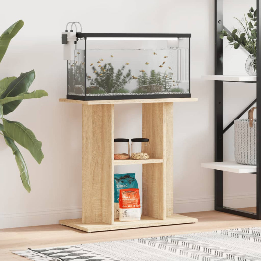 Aquariumstandaard Bewerkt Hout Kleurig 60 x 30 x 60 cm Sonoma eiken