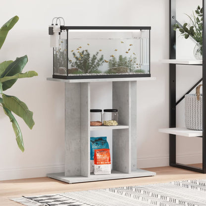 Aquariumstandaard Bewerkt Hout 60 x 30 x 60 cm Betongrijs