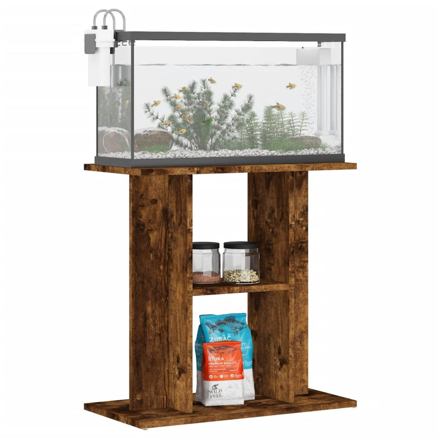 Aquariumstandaard Bewerkt Hout Kleurig 60 x 30 x 60 cm Gerookt eiken