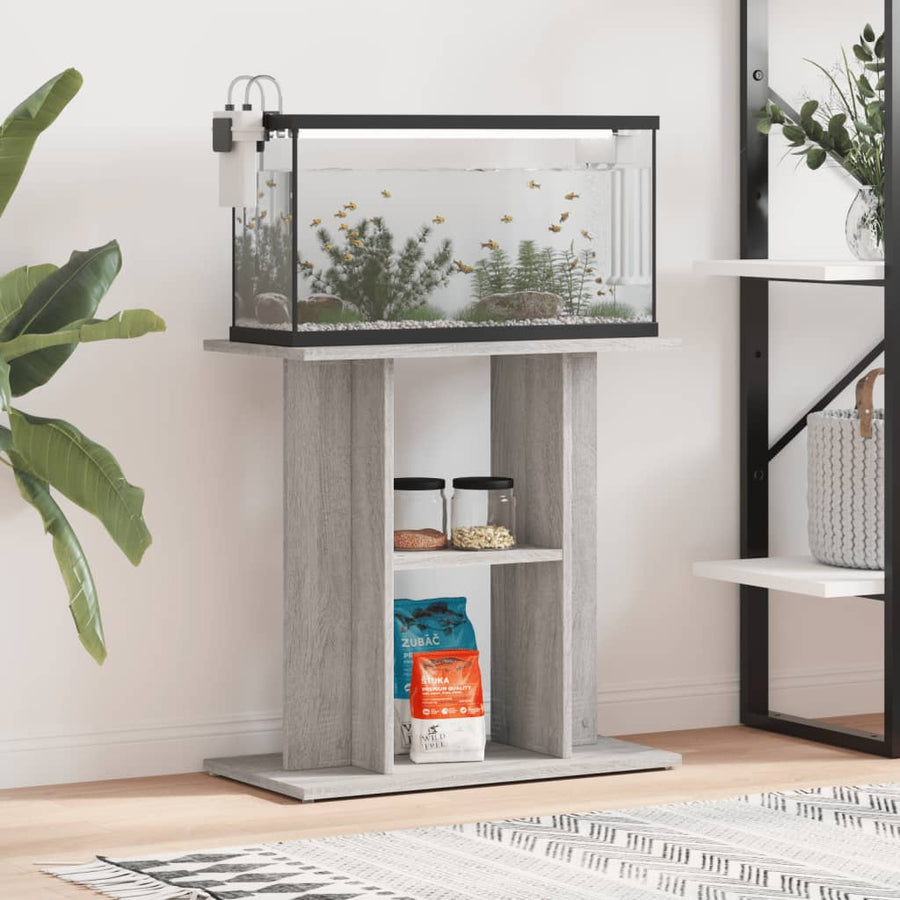 Aquariumstandaard Bewerkt Hout 60 x 30 x 60 cm Grijs sonoma