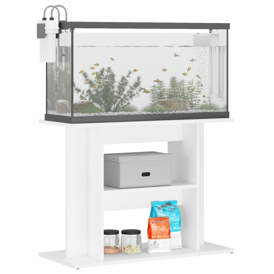 Aquariumstandaard Bewerkt Hout 80 x 35 x 60 cm Wit
