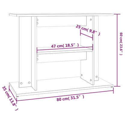 Aquariumstandaard Bewerkt Hout Kleurig 80 x 35 x 60 cm Sonoma eiken