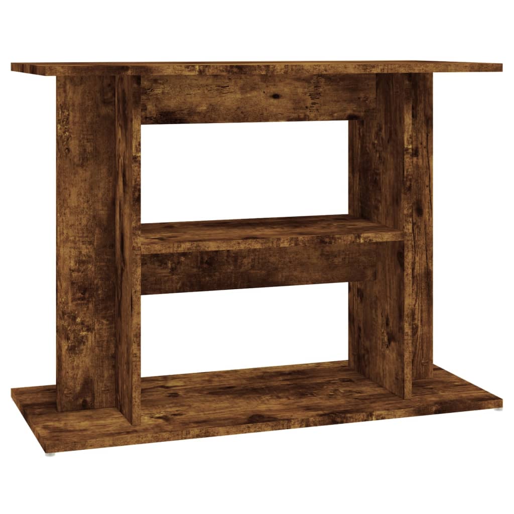 Aquariumstandaard Bewerkt Hout Kleurig 80 x 35 x 60 cm Gerookt eiken