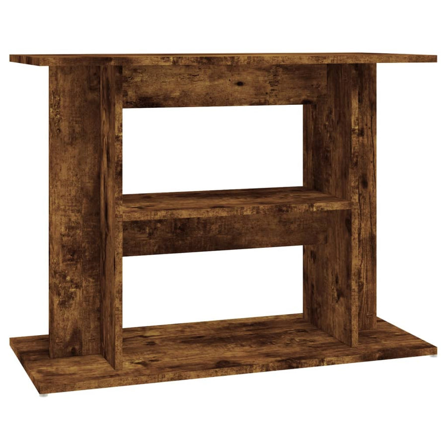 Aquariumstandaard Bewerkt Hout Kleurig 80 x 35 x 60 cm Gerookt eiken