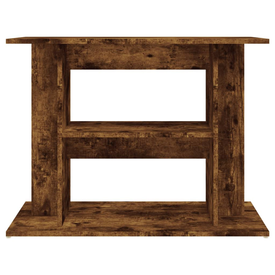 Aquariumstandaard Bewerkt Hout Kleurig 80 x 35 x 60 cm Gerookt eiken