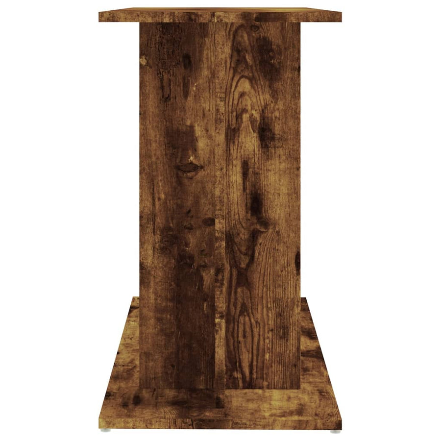 Aquariumstandaard Bewerkt Hout Kleurig 80 x 35 x 60 cm Gerookt eiken