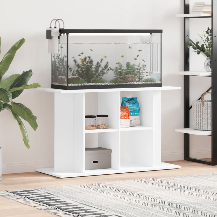 Aquariumstandaard Bewerkt Hout 100 x 40 x 60 cm Wit