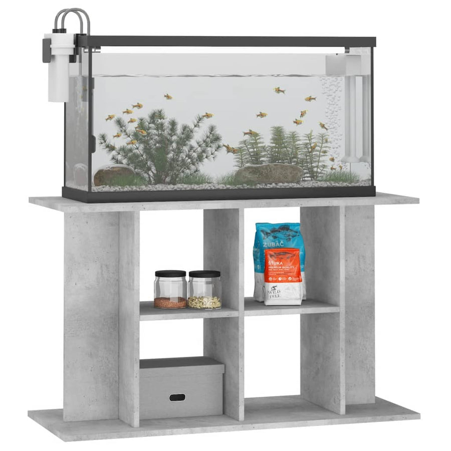 Aquariumstandaard Bewerkt Hout 100 x 40 x 60 cm Betongrijs
